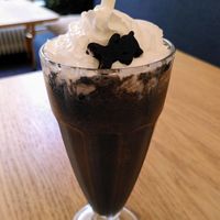 Licorice milkshake at Delivore in Stockholm