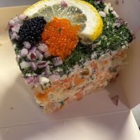 vegan Smörgåstårta at Delivore in Stockholm