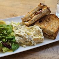 Cheesy sandwich + potato salad at Delivore in Stockholm