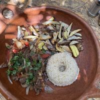 mushroom dish  at Cultura Viviente in Pisac