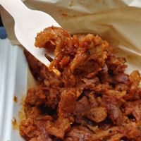 Soy Curls in sweet and spicy sauce at Black Bear BBQ in Asheville