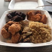 Fried Cauliflower, Smoke Roast, Buffalo Tips, Yams, And Quinoa Rice at Daisy's Cafe II in Hazel Crest
