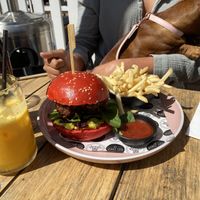 Vegan burger  at The Winey Cow in Mornington
