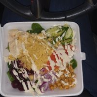 Takeaway bowl of awesomeness. Incredibly fresh and delicious at Hikky's Middle Eastern Cafe and Grill in Joondalup