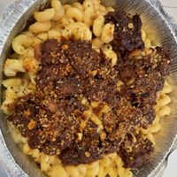 Vegan Mac and cheese with jackfruit  at Yeto's in Biddeford