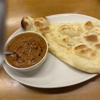Vegan chana masala with naan   at Raja in Naha