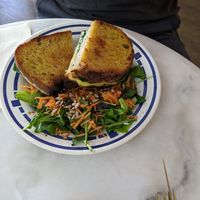 Spinach & cheese toastie at L'Alchimiste in Brussels