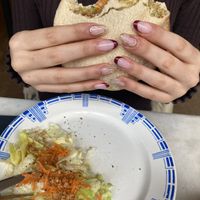 Pita falafel carrot and curry mayo  at L'Alchimiste in Brussels