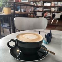 Flat white at L'Alchimiste in Brussels
