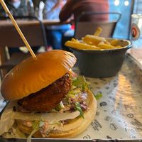 I don't remember which option this was, but it was really good, with side of fries at Fat Hippo in Durham