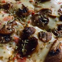 Mushroom pizza, so good we had to order another to share  at Mindo Sobre Ruedas in Mindo