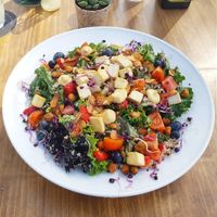 Kale salad with tofu, best salad I've ever eaten! at Wild Cafe in Estepona