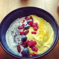 Turmeric plant based yogurt at Wild Cafe in Estepona