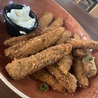 Vegan eggplant chips  at La Porchetta in Mill Park