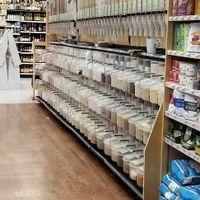 Bulk bins at Staff of Life in Santa Cruz