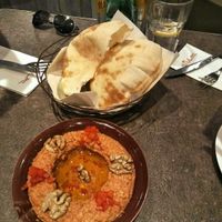 Vegan dip & puff bread. at Eli Falafel - Jiujiang Rd in Shanghai