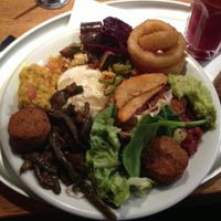 Plate of Vegan food at Tibits. at Tibits in London