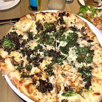 Vegan Kale + Mushroom Pizza - pretty decent size!  at Earls in Plano