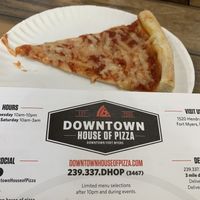 Vegan cheese pizza. at Downtown House of Pizza in Fort Myers