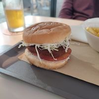 Beetroot burger at Mel Vegan Fast Food in Tenerife