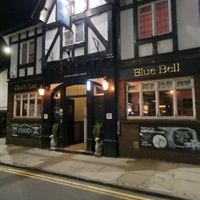 Outside the pub at The Blue Bell in Conwy