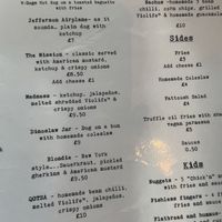 Hot dogs menu. It was a tough decision   at The Blue Bell in Conwy