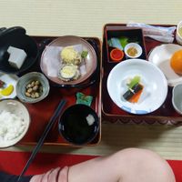 Dinner (half eaten, so don't judge portion sizes). Breakfast was pretty much the same. at Sekishoin in Koya