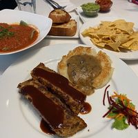 Neatloaf Dinner and Ravioli (Back) at Ananda Fuara in San Francisco