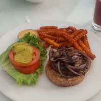 Beyond burger at Ananda Fuara in San Francisco