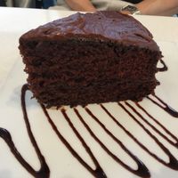 Award-winning chocolate cake at Ananda Fuara in San Francisco