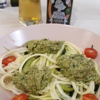 Zoodles with pesto at La JunGla in Valencia