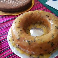 Passionfruit and chocolate (gf) cakes at Pachamama Health in Veracruz