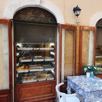 outside at Rose's Bakery in Corfu