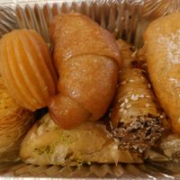 8 pastries and sweets for 20€ + 2,50€ each slice of savoury pie at Rose's Bakery in Corfu