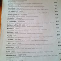The impressive pizza menu - most pizzas can be veganised (VGO) at Il Caminetto in Moonee Ponds