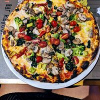 Vegan Pizza (As it is on menu + mushrooms) at Piola in Miami Beach