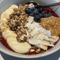 Açaí blueberry smoothie bowl  at GRØD in Aarhus