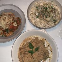 Pasta alla’matriciana, pasta cacio e pepe and white lasagna  at Spritz in Antwerpen