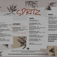 Menu at Spritz in Antwerpen