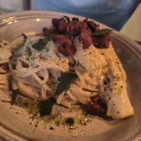 Carbonara primavera con asparagi bianchi at Spritz in Antwerpen
