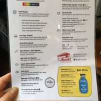 Menu, as of March 2019 at Cwtch in Builth Wells