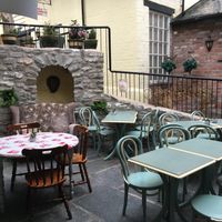Outside seating (covered) at Cwtch in Builth Wells