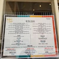 Retro Taco menu. at Retro Taco in Riverside