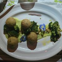Crispy quinoa croquette at Flora Farms in San Jose Del Cabo