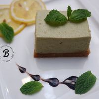 Fresh peppermint leaves blended with 'cheese'. The cheese is made from cashewnut. Healthy and delicious. Heaven on Earth  at Blue in Penang