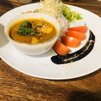 Curry, monkey head mushroom dish at Blue in Penang