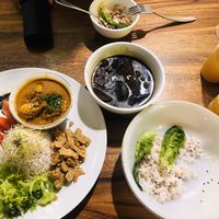 Curry and black vinegar rice dish  at Blue in Penang