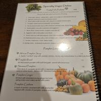 Menu at Shanti Lodge in Bangkok