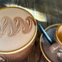 Choc mint hot chocolate and double espressoo  at Love Madre in Cheltenham