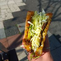 Souvlaki toastie at Love Madre in Cheltenham